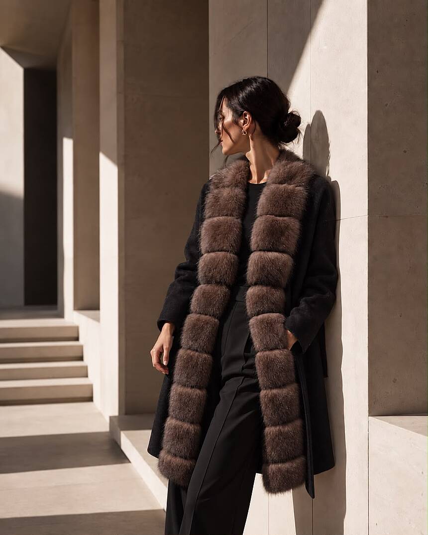 Velour Fur Coat - 2
